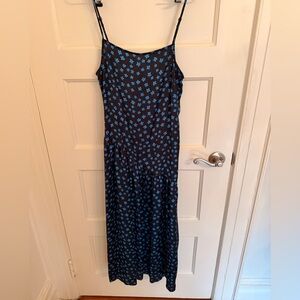 Black and blue floral slip dress